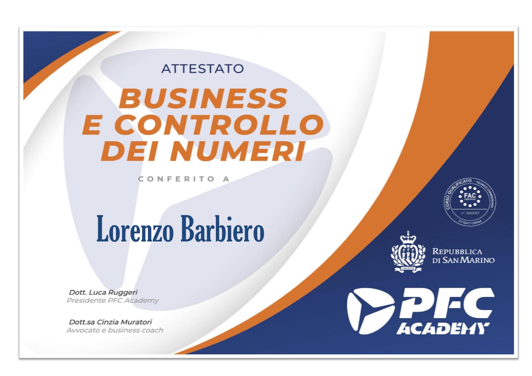 Attestato Business e controllo dei numeri